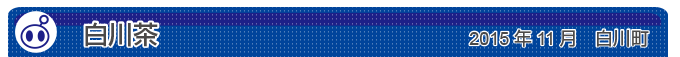 白川茶　2015年11月　白川町